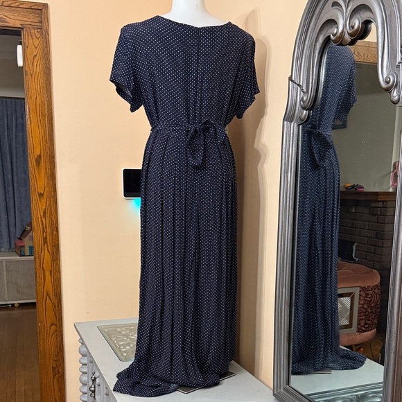 Vintage Jonathan Martin Size 14 Elegant Black Polka Dot Dress - Picture 8 of 12